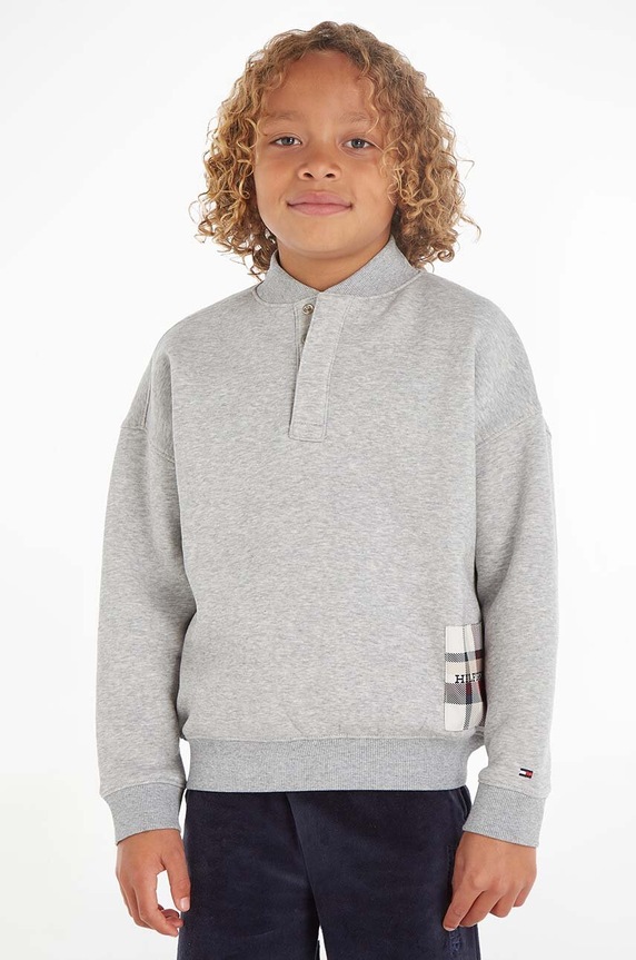 Tommy Hilfiger bluza dziecięca aplikacja szary KB0KB08302.128.176.9BYX