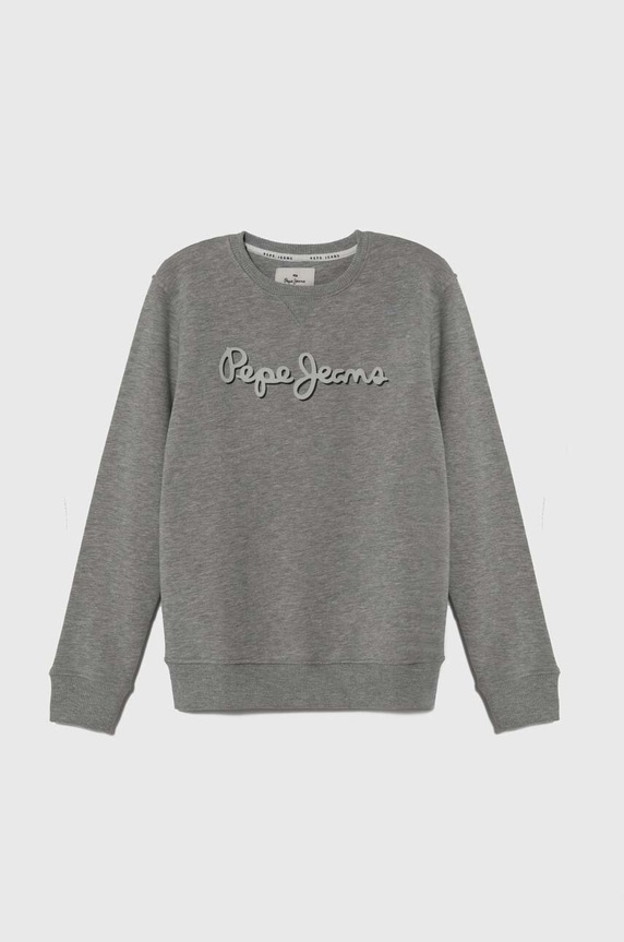 Детски суичър Pepe Jeans без качулка сив PB581532
