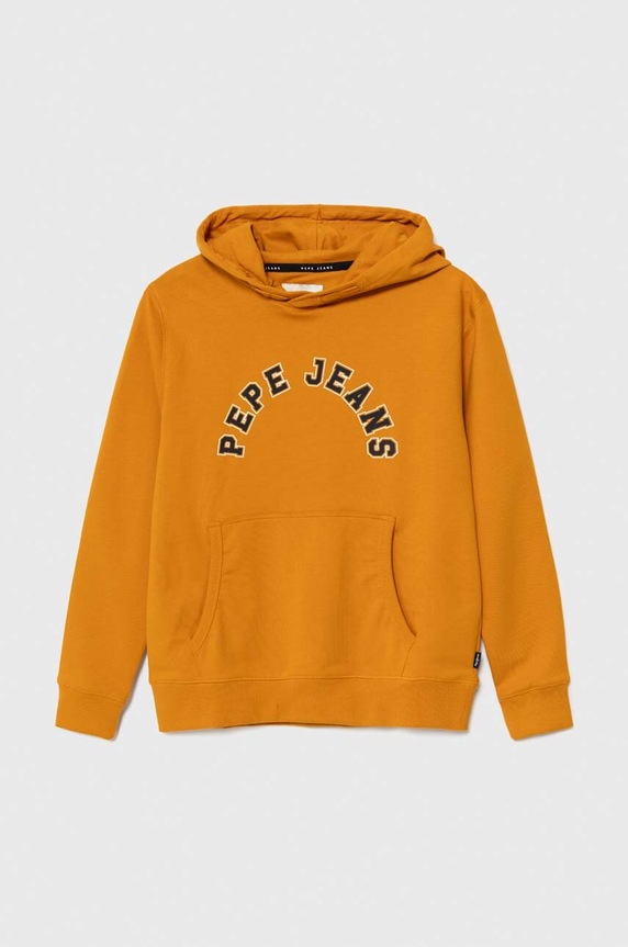 Детски суичър Pepe Jeans с качулка оранжев PB581525