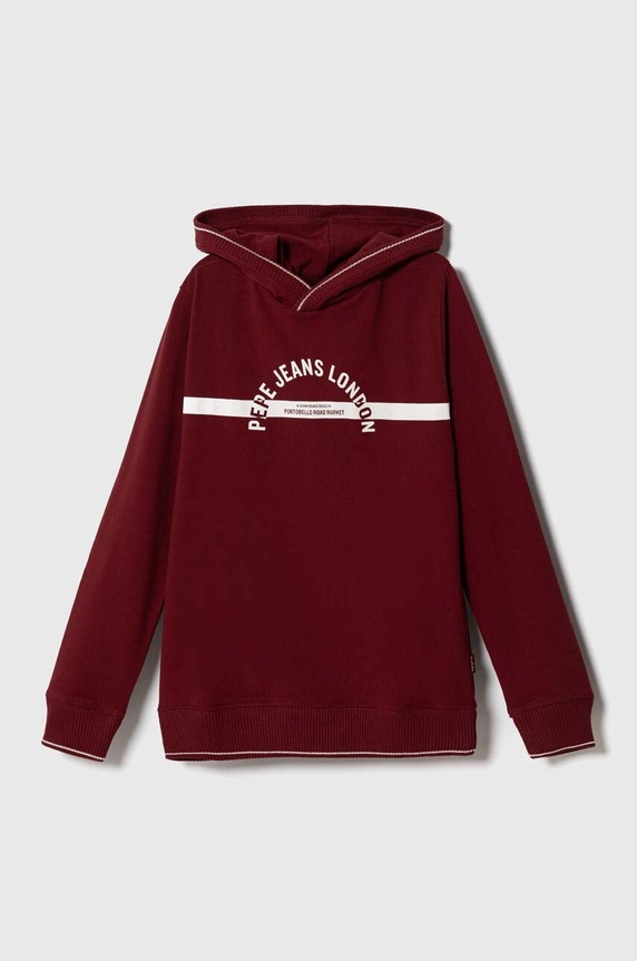 Pepe Jeans bluza cu doua fete copii print burgundia PB581537