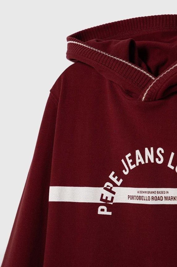 Băieți Pepe Jeans bluza cu doua fete copii PB581537 burgundia