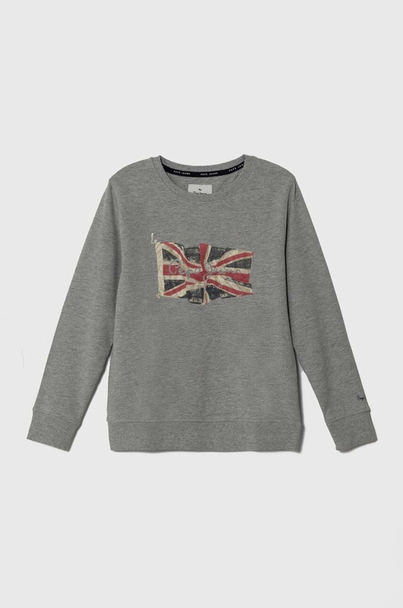 Pepe Jeans bluza bawełniana dziecięca nadruk szary PB581524