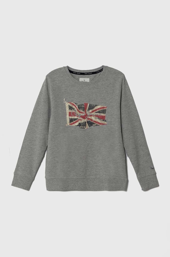 Pepe Jeans bluza bawełniana dziecięca nadruk szary PB581524