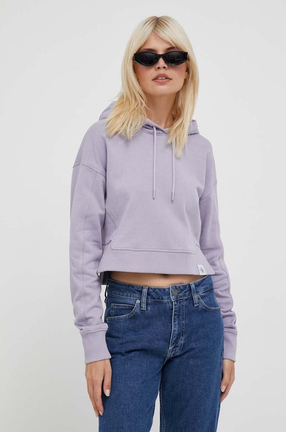 Mikina Calvin Klein Jeans fialová J20J221341