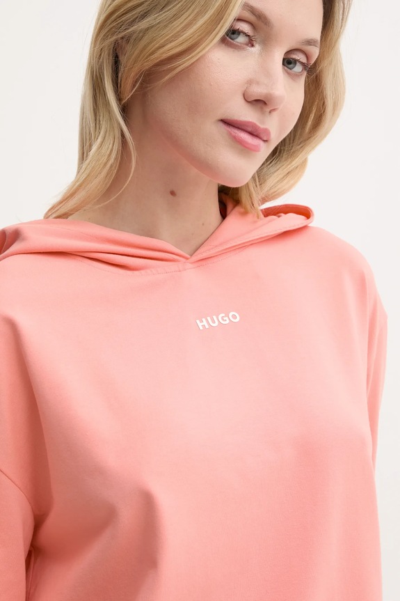 Mikina s kapucňou HUGO SHUFFLE_HOODIE oranžová 50490594