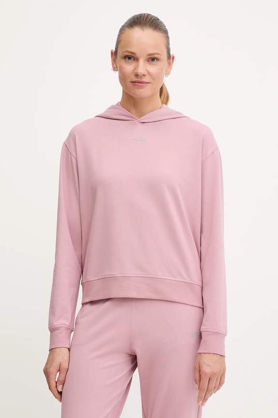 Mikina s kapucňou HUGO SHUFFLE_HOODIE s kapucňou ružová 50490594