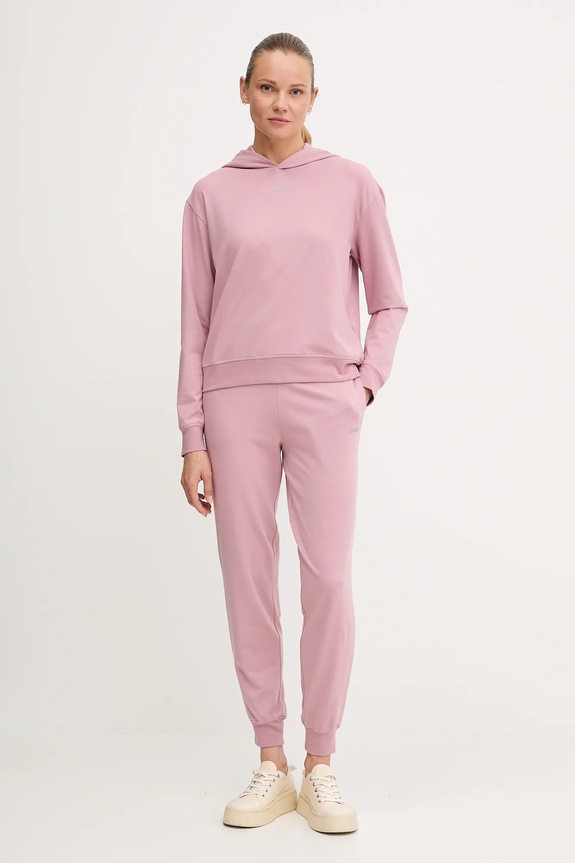 Mikina s kapucňou HUGO SHUFFLE_HOODIE 50490594 ružová AW25