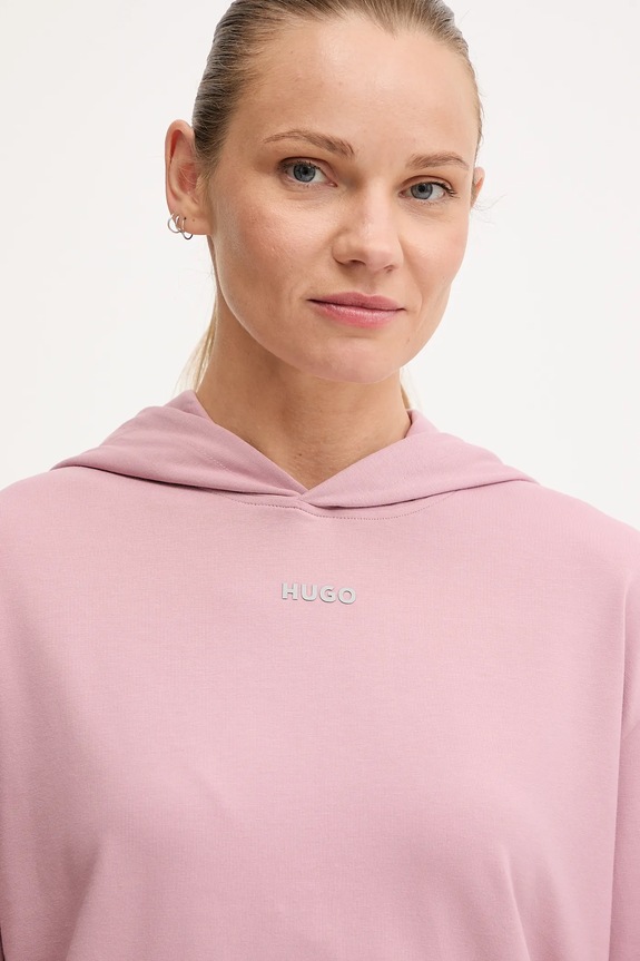 Mikina s kapucňou HUGO SHUFFLE_HOODIE ružová 50490594