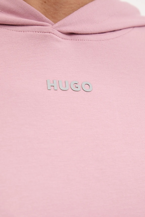 Mikina s kapucňou HUGO SHUFFLE_HOODIE 50490594 ružová