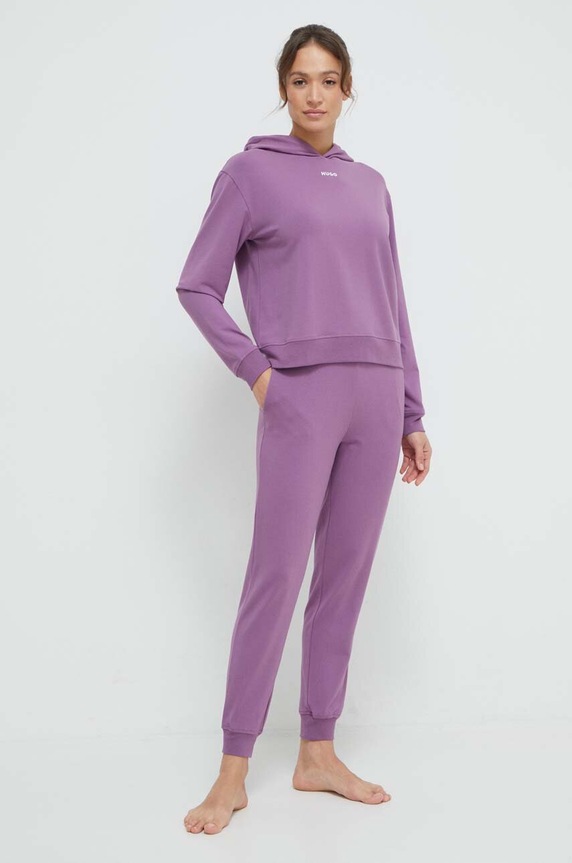 HUGO bluza lounge SHUFFLE_HOODIE 50490594 fioletowy AW25