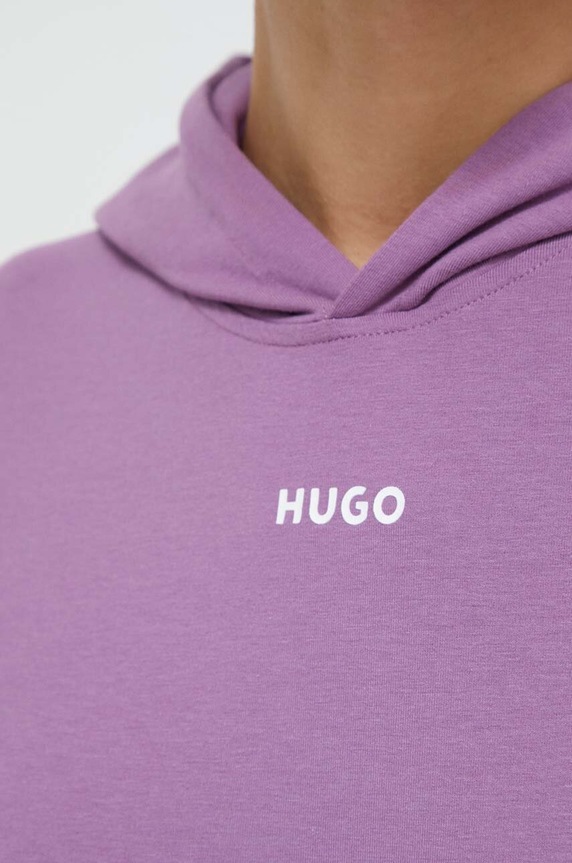 HUGO bluza lounge SHUFFLE_HOODIE 50490594 fioletowy
