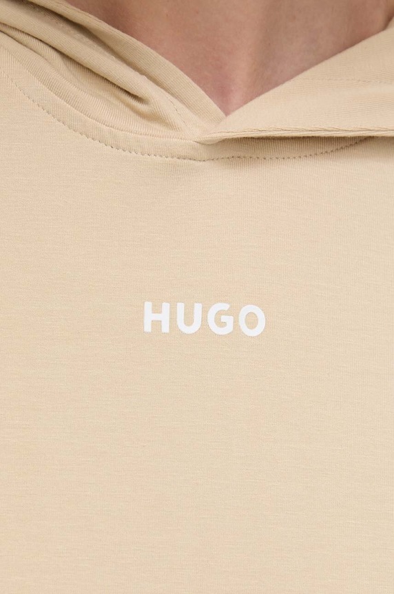 HUGO bluza lounge SHUFFLE_HOODIE 50490594 beżowy