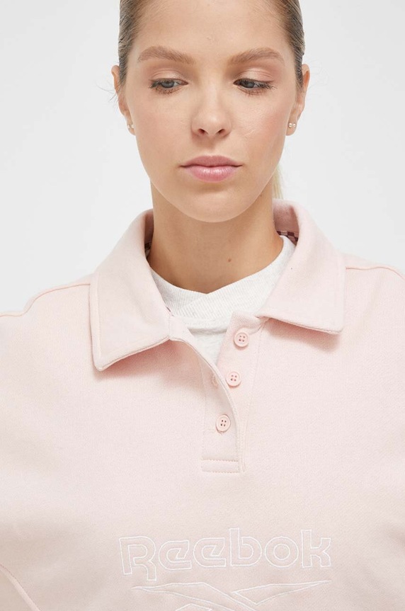 Βαμβακερή μπλούζα Reebok Classic ροζ 100034840