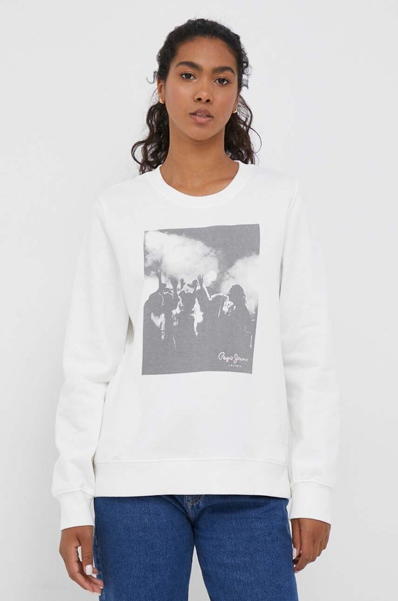 Pepe Jeans pamut melegítőfelső pamut bézs PL581363.808