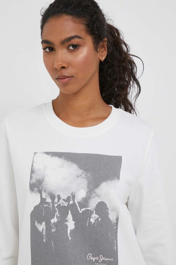 Pepe Jeans pamut melegítőfelső bézs PL581363.808
