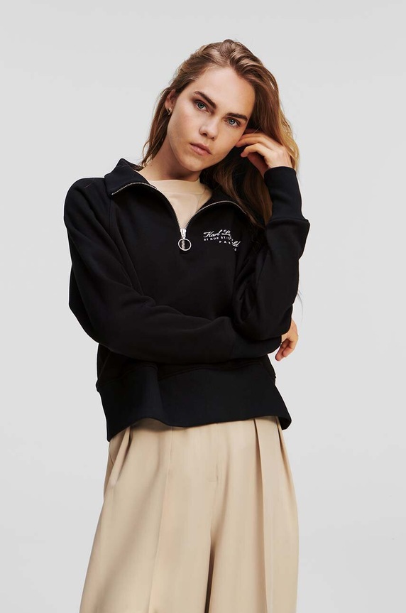 Karl Lagerfeld bluza aplikacja czarny 235W1809