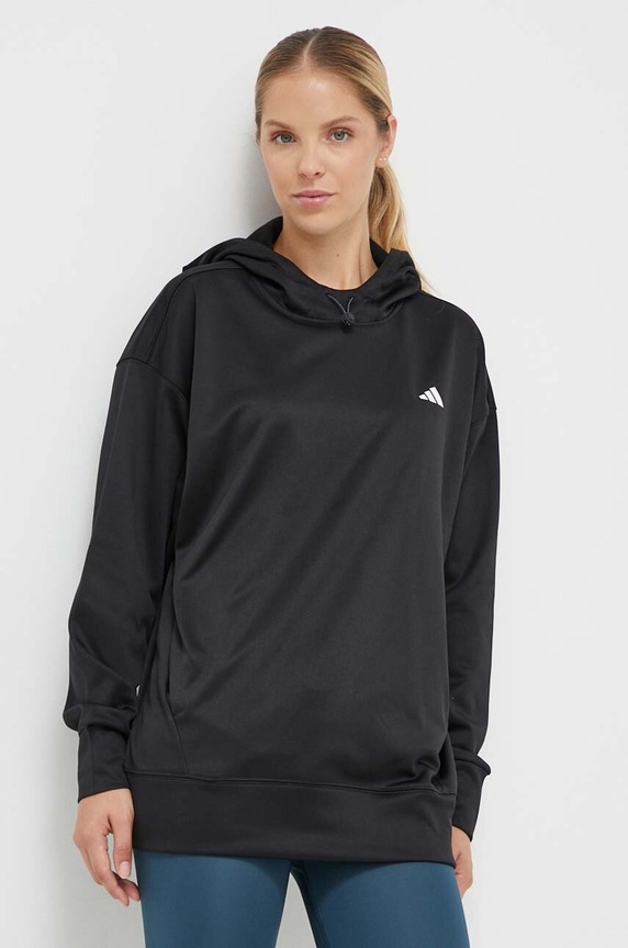 Tréningová mikina adidas Performance s kapucňou čierna IM2686