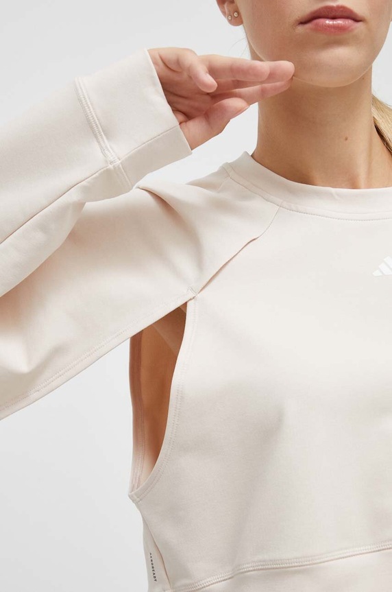 Dukserica za trening adidas Performance Power IM2691 bež