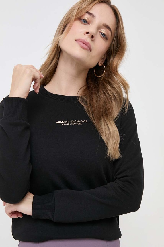 Mikina Armani Exchange bez kapuce černá 8NYM29.YJE5Z