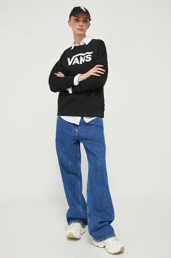 Dukserica Vans bez kapuljače crna VN000A5QBLK1
