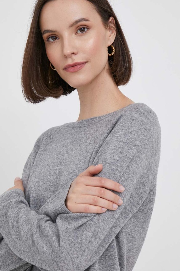 United Colors of Benetton gyapjúkeverék pulóver szürke 1035D1P17.82P.