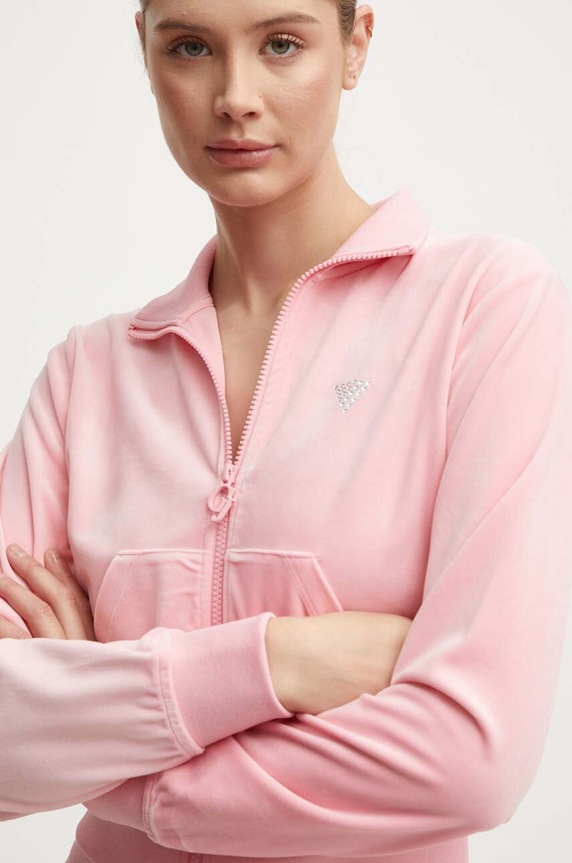 Guess bluza różowy V3BQ22.KBXI2