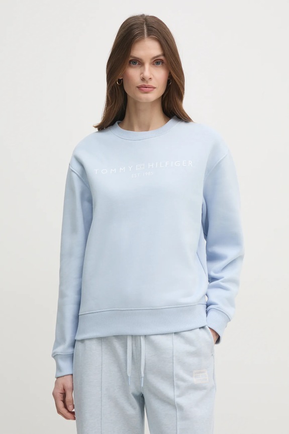 Tommy Hilfiger bluză print albastru WW0WW39791