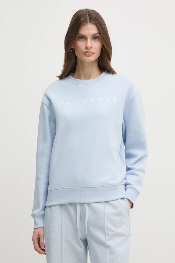 Tommy Hilfiger bluză print albastru WW0WW39791