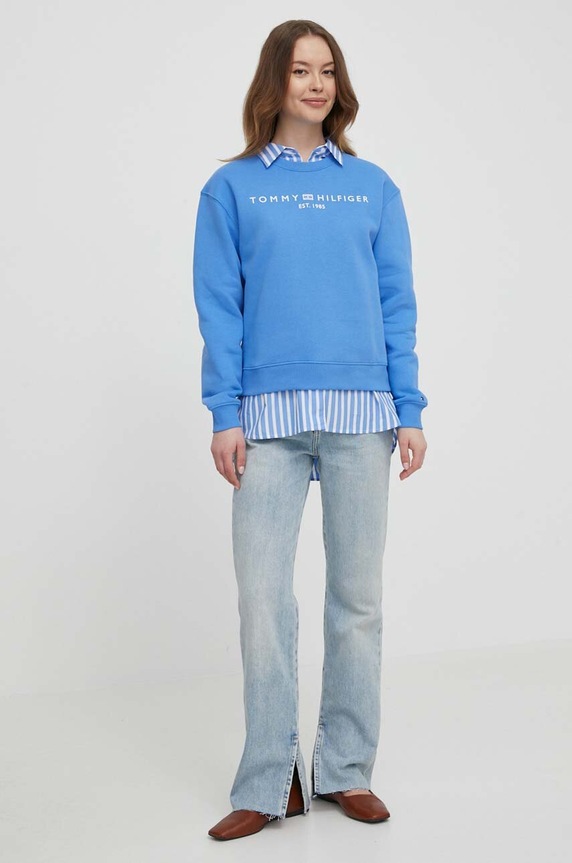 Tommy Hilfiger bluza WW0WW39791 niebieski AW25