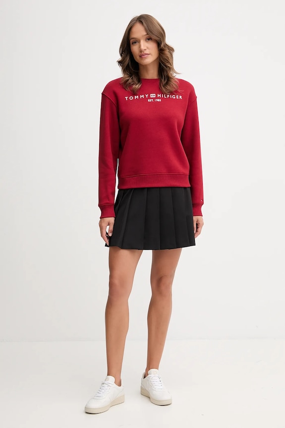 Μπλούζα Tommy Hilfiger WW0WW39791 μπορντό AW25