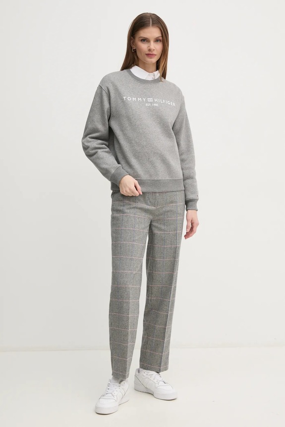 Mikina Tommy Hilfiger WW0WW39791 sivá AW25
