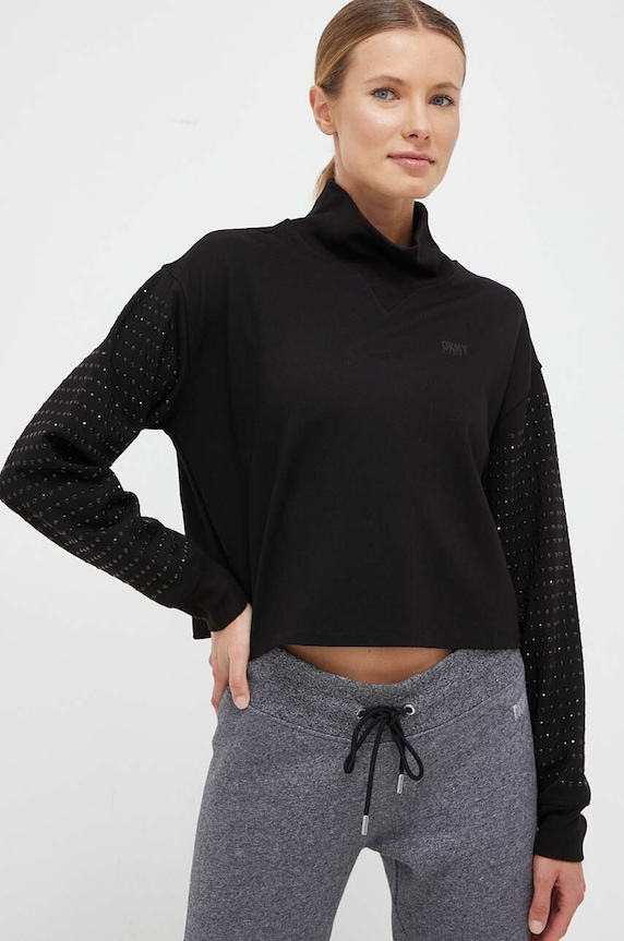 Mikina Dkny bez kapuce černá DP3T9377
