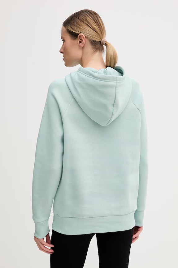 Ρούχα Under Armour μπλούζα με κουκούλα γυναικεία με βαμβάκι UA Rival Fleece 1379500 τιρκουάζ