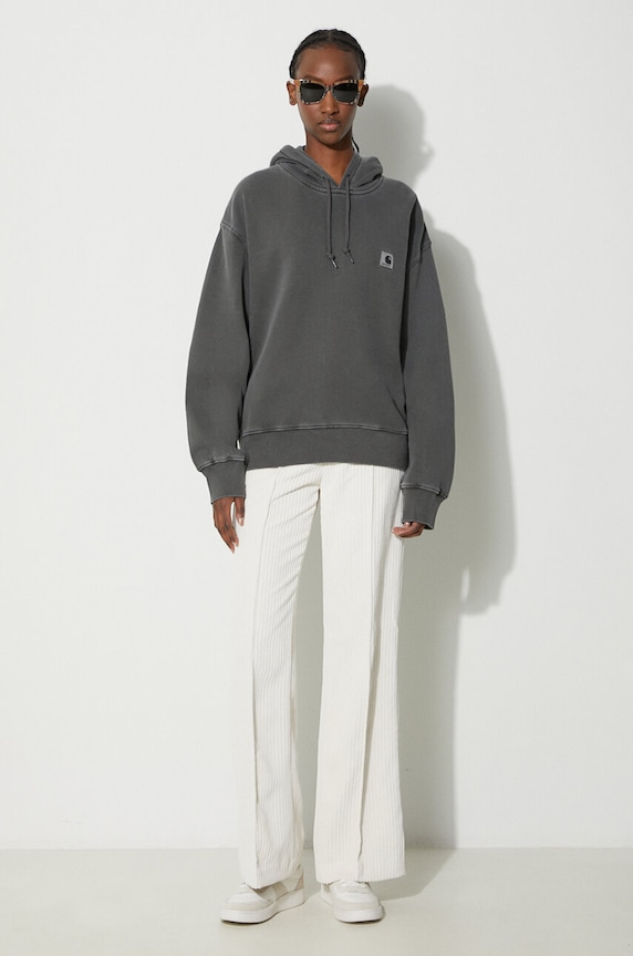 Carhartt WIP bluza bawełniana Hooded Nelson Sweatshirt I032741.89GD czarny AW25