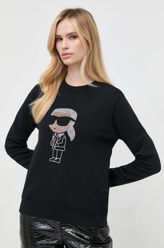 Mikina Karl Lagerfeld bez kapuce černá 235W1870
