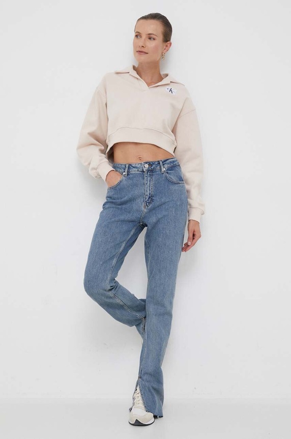 Μπλούζα Calvin Klein Jeans J20J222232 μπεζ AW23