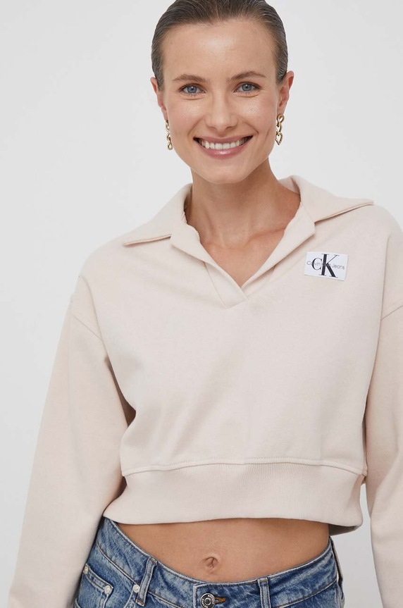 Μπλούζα Calvin Klein Jeans μπεζ J20J222232