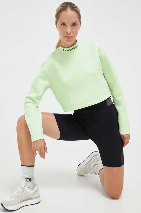 Calvin Klein Performance bluza treningowa z elastanem zielony 00GWF3W326