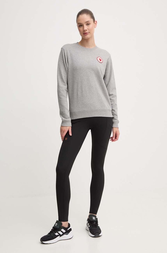 Bavlnená mikina Fjallraven 1960 Logo F87230.020.999 sivá SS26