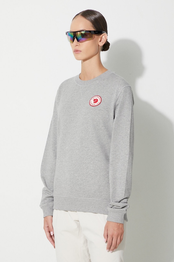 Fjallraven felpa in cotone 1960 Logo grigio F87230.020.999