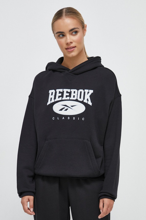 Reebok Classic pamut melegítőfelső ARCHIVE ESSENTIALS pamut fekete 100036304