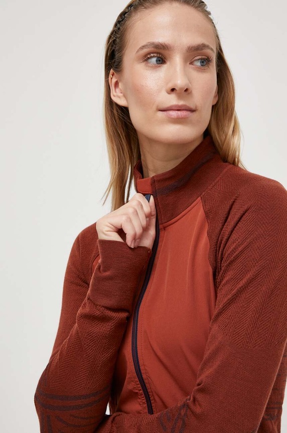 Sportovní mikina Smartwool Intraknit Active hnědá SW017163