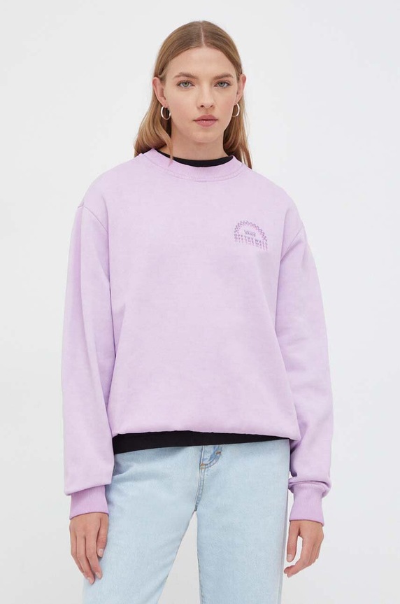 Vans bluza bawełniana aplikacja różowy VN000F9FBUG1