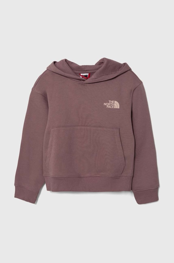 Παιδική μπλούζα The North Face G VERTICAL LINE HOODIE με κουκούλα μωβ NF0A854Q