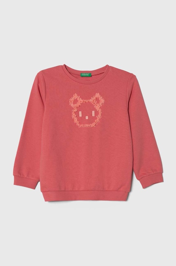 United Colors of Benetton gyerek felső aplikációval rózsaszín 32N4G10AF.P.SEASONAL