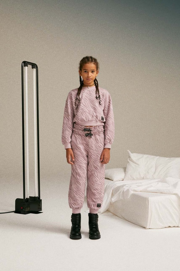 Sisley hanorac de bumbac pentru copii cu modele roz 3NTDX1039.G.SEASONAL
