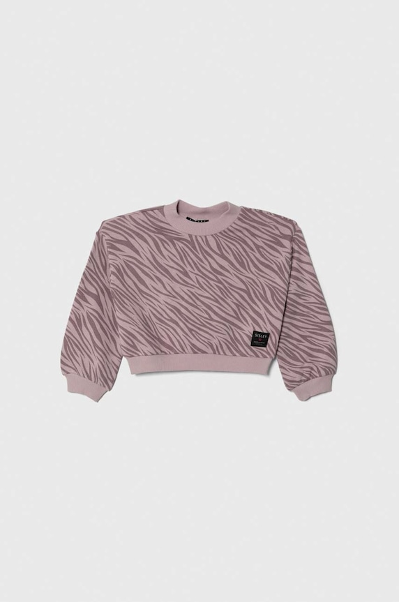Sisley hanorac de bumbac pentru copii 3NTDX1039.G.SEASONAL roz AW23