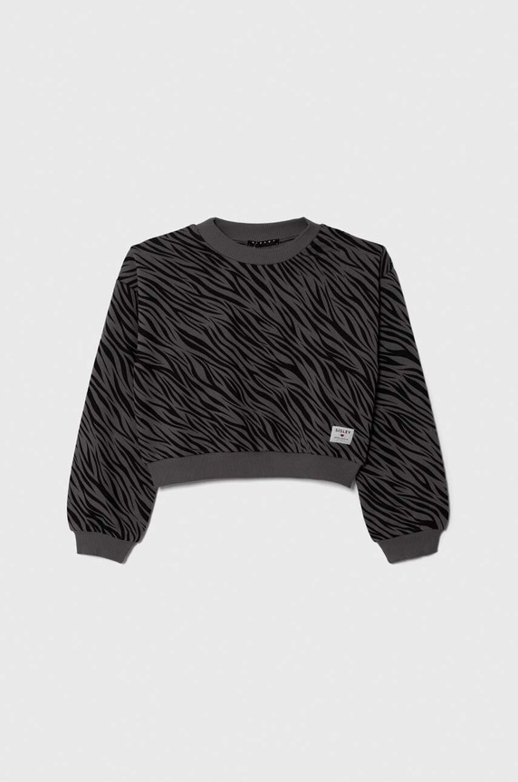 Sisley bluza bawełniana dziecięca wzorzyste czarny 3NTDX1039.G.SEASONAL