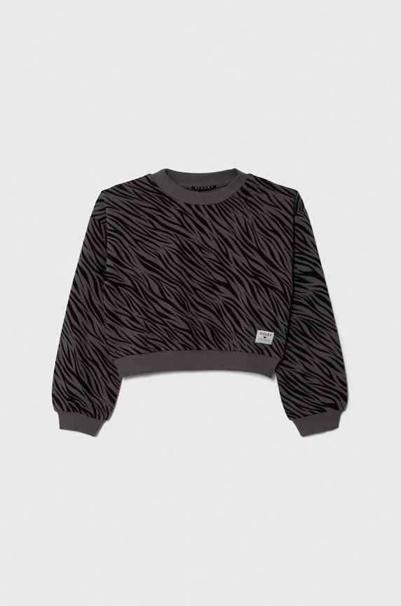 Sisley bluza bawełniana dziecięca wzorzyste czarny 3NTDX1039.G.SEASONAL
