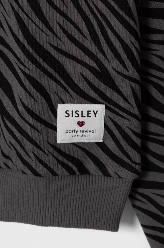 Dziewczynka Sisley bluza bawełniana dziecięca 3NTDX1039.G.SEASONAL czarny